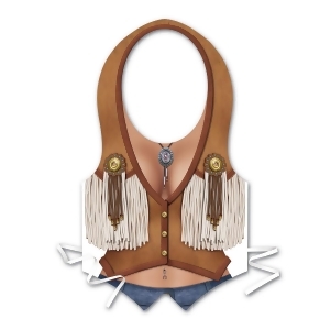 Club Pack of 48 Plastic Cowgirl Vest with Fringe Party Accessories - All