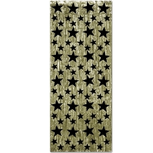 Pack of 6 Gold Decorative Black Star New Year Party Hanging Drapes - All