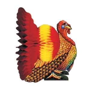 Club Pack of 12 Colorful Thanksgiving Turkey Tissue Centerpieces 9 - All
