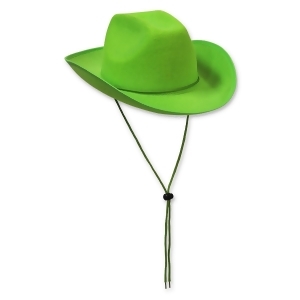 Pack of 6 Western Themed Lime Green Felt Cowboy Hat Costume Accessories - All