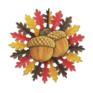 Club Pack of 12 Tissue Autumn Leaves with Acorns Hanging Thanksgiving Decorations 22 - All