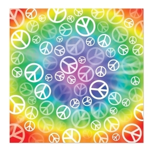 Pack of 12 60's Themed Peace Sign Decorative Bandanas 22 - All