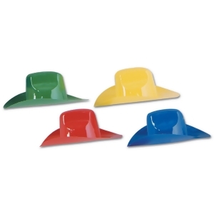 Club Pack of 48 Multi-Colored Miniature Plastic Cowboy Hat Party Decorations - All