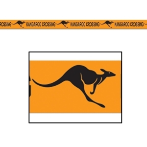Club Pack of 12 Orange and Black ''Kangaroo Crossing'' Poly Decorating Materials 3'' x 50' - All