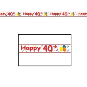 Club Pack of 12 ''Happy 40th'' Birthday Party Tape 3 x 20' - All