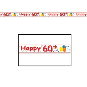 Club Pack of 12 ''Happy 60th'' Birthday Party Tape 3 x 20' - All