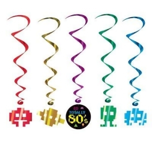 Pack of 30 Assorted Totally 80s Video Game Metallic Hanging Party Decoration Whirls 40 - All