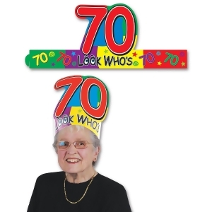 Club Pack of 24 Multi-Colored Adjustable ''Look Who's 730'' Headband Party Accessories - All