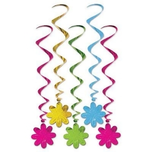 Pack of 30 Assorted Summer Flower Metallic Hanging Party Decoration Whirls 36 - All