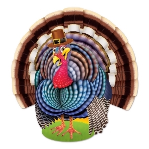 Club Pack of 12 Colorful Jointed Turkey Thanksgiving Cutout Decorations 17.5 - All