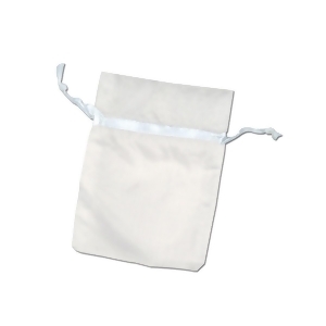Club Pack of 120 White Wedding Favor Treat Drawstring Bags 3.5 - All