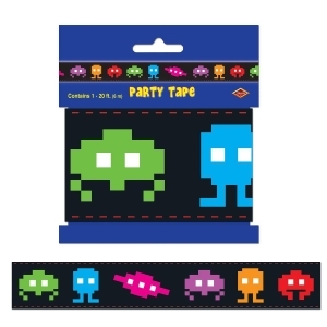 Club Pack of 12 80's Party Tape Pixelated Characters 3 x 20' - All