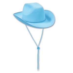 Pack of 6 Western Themed Turquoise Felt Cowboy Hat Costume Accessories - All