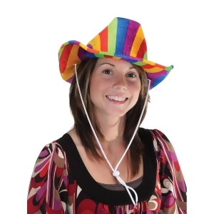 Pack of 6 Cowboy Themed Rainbow Hat Costume Accessories - All