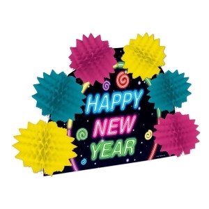 Club Pack of 12 Multi-Colored Happy New Year Pop-Over Decorative Centerpiece 10 - All