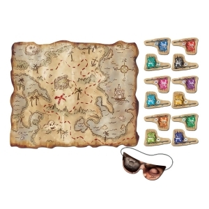 Club Pack of 24 Pin the flag on the Treasure Map Party Game - All