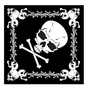 Club Pack of 12 Pirate Themed Skull Crossbones Decorative Bandana Costume Accessories 22 - All