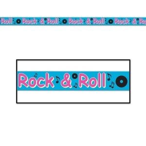 Club Pack of 12 Light Blue Pink and Black Rock Roll Party Tape Party Decorations 20 - All