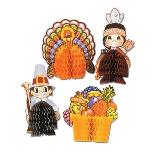 Club Pack of 48 Assorted Thanksgiving Playmates Tissue Table Centerpiece Decorations 5 - All
