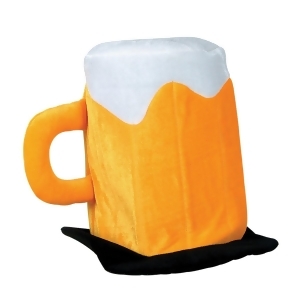 Pack of 6 Oktoberfest Giant Plush Frosty Golden Beer Mug Party Hat - All