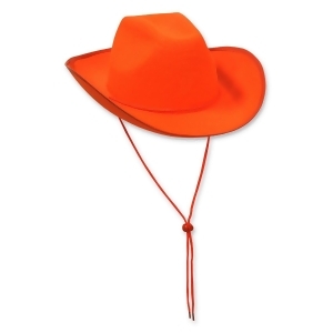 Pack of 6 Western Themed Orange Felt Cowboy Hat Costume Accessories - All