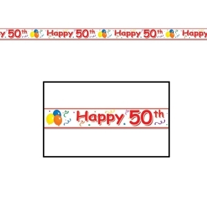 Club Pack of 12 ''Happy 50th'' Birthday Party Tape 3 x 20' - All