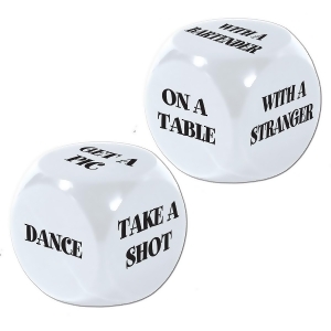 Club Pack of 12 21st Birthday Decision Oversized Dice Party Game - All