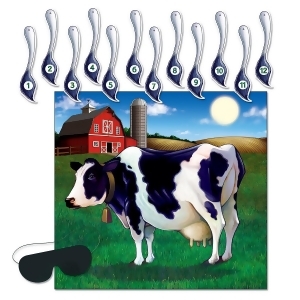 Club Pack of 24 Farm Themed Pin the Tail on the Cow Party Game - All