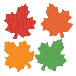 Club Pack of 24 Fire Resistant Multicolored Tissue Fall Leaves Thanksgiving Cutout Decorations 5.75 - All