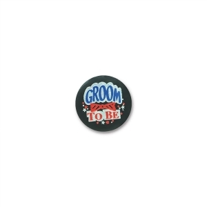 Club Pack of 6 Black Groom To Be Decorative Satin Buttons 2 - All