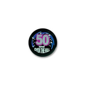 Pack of 6 Birthday Themed 50 Over-The-Hill Satin Button Costume Accessories 2 - All