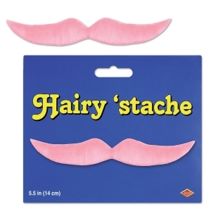 Pack of 12 Pink Hairy Mustache Costume Accessories 5.5 - All