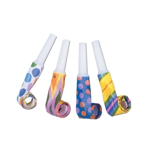 Club Pack of 192 Multi-Colored Noisemaker Blowout Party Accessories - All