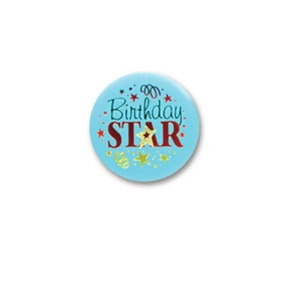 Pack of 6 Birthday Themed Birthday Star Satin Button Costume Accessories 2 - All