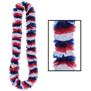 Club Pack of 100 Red White and Blue Patriotic Soft-Twist Poly Party Leis - All