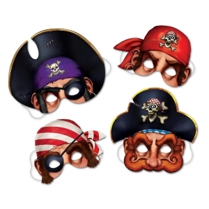 Club Pack of 12 Decorative Assorted Party Themed Pirate Novelty Masks - All