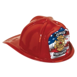 Club Pack of 48 Red Junior Firefighter Hat Costume Accessories - All