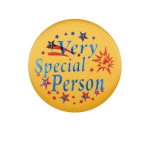 Club Pack of 6 Very Special Person Yellow Satin Decorative Button 2 - All