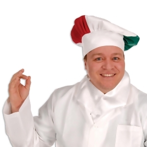 Pack of 12 Italian Themed Red White and Green Oversized Culinary Chef's Toque Hats - All