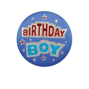 Club Pack of 6 Blue Birthday Boy Decorative Satin Buttons 2 - All