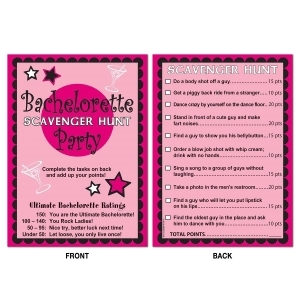 Club Pack of 96 Bachelorette Scavenger Hunt Party Game - All
