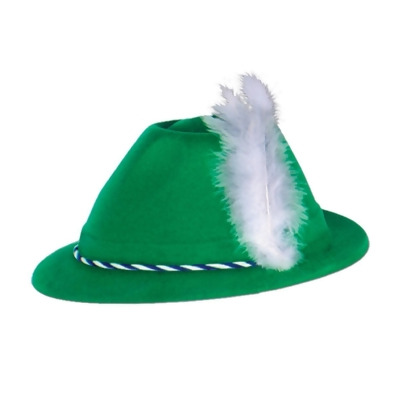 Club Pack of 24 Green Velour Tyrolean Hat Party Accessories 