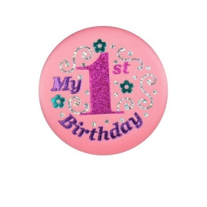 Club Pack of 6 Pink My 1st Birthday Decorative Satin Buttons for Girls 2 - All