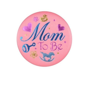 Club Pack of 6 Pink Mom To Be Satin Decorative Baby Shower Buttons 2 - All