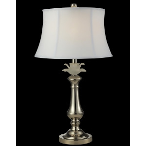 26 White Crystal Flower and Silver 3-Way Accent Table Lamp - All