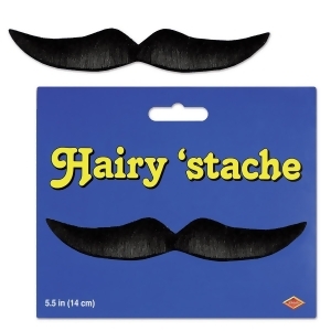 Pack of 12 Black Hairy Mustache Costume Accessories 5.5 - All