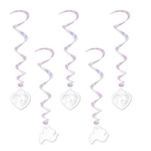 Pack of 30 Assorted Iridescent Wedding Hearts and Doves Hanging Party Decoration Whirls 40 - All