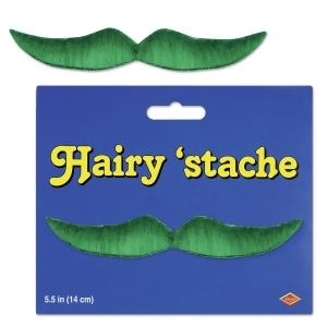 Pack of 12 Green Hairy Mustache Costume Accessories 5.5 - All