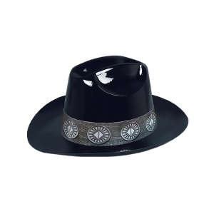 Club Pack of 24 Black Cowboy Hat Costume Accessories - All