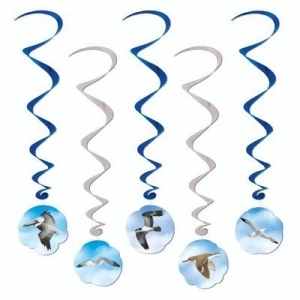 Pack of 30 Assorted Ocean Seabird Metallic Hanging Party Decoration Whirls 40 - All